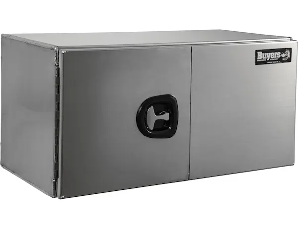 18X18X60 INCH PRO SERIES SMOOTH ALUMINUM UNDERBODY TRUCK BOX - DOUBLE BARN DOOR, 3-POINT COMPRESSION LATCH