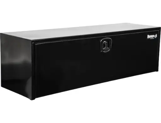 [1732310] 18X18X48 INCH BLACK STEEL UNDERBODY TRUCK BOX WITH 3-POINT LATCH