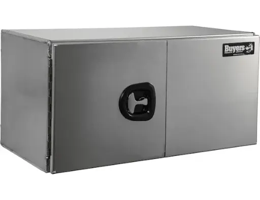 [1705415] 18X18X60 INCH PRO SERIES SMOOTH ALUMINUM UNDERBODY TRUCK BOX - DOUBLE BARN DOOR, 3-POINT COMPRESSION LATCH