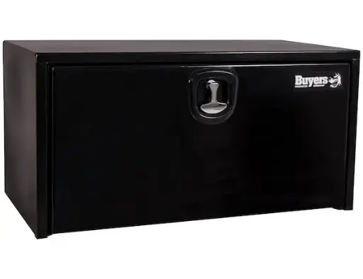 [1732305] 18X18X36 INCH BLACK STEEL UNDERBODY TRUCK BOX WITH 3-POINT LATCH